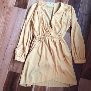 Bright yellow long sleeve dress